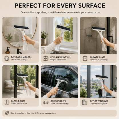 Life Ease™ 3-in-1 Spray Window & Mirror Cleaner | Streak-Free Glass Cleaning Tool