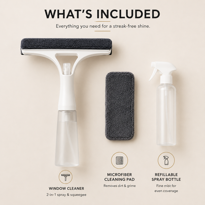 Life Ease™ 3-in-1 Spray Window & Mirror Cleaner | Streak-Free Glass Cleaning Tool